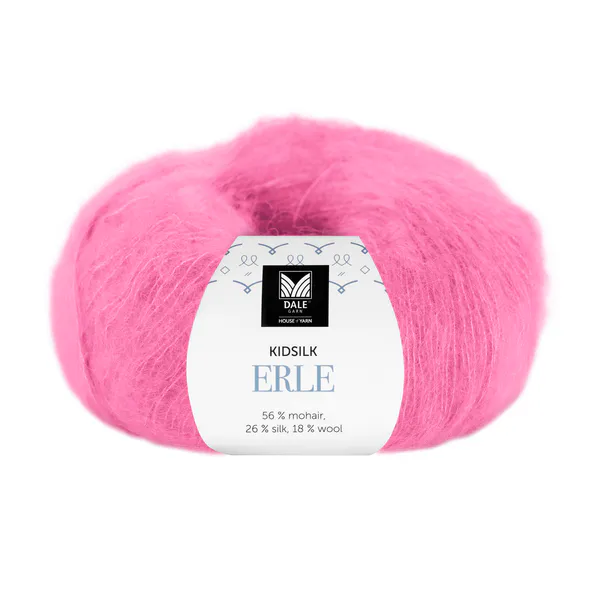 Hovedbilde Dale Kidsilk Erle 9085 Fuksia garn