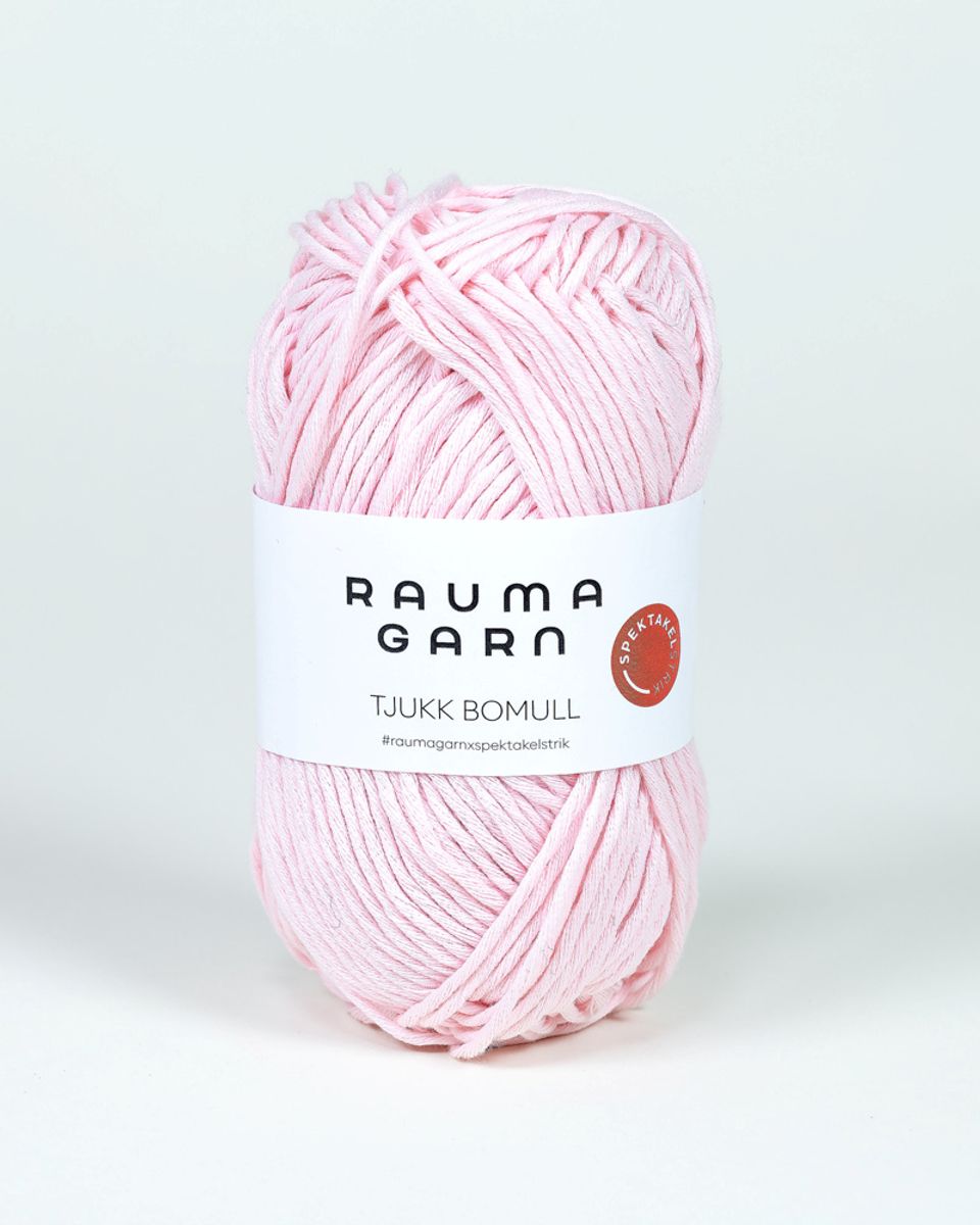 Tjukk Bomull 231 Lys rosa Rauma garn