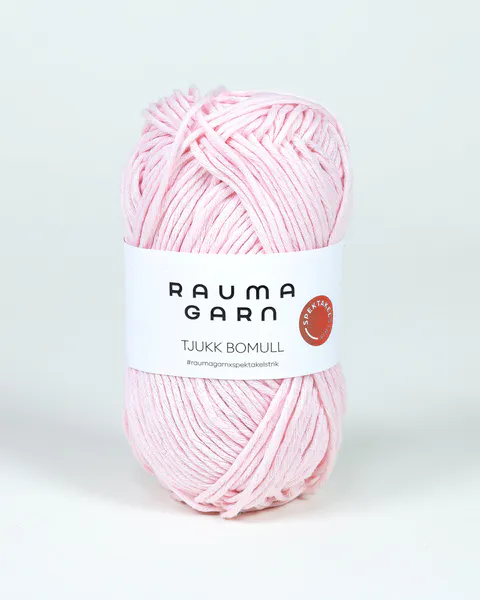 Hovedbilde Tjukk Bomull 231 Lys rosa Rauma garn