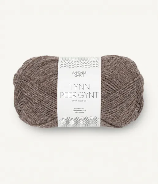 Hovedbilde Sandnes Tynn Peer Gynt 2652 Mellombrun melert garn